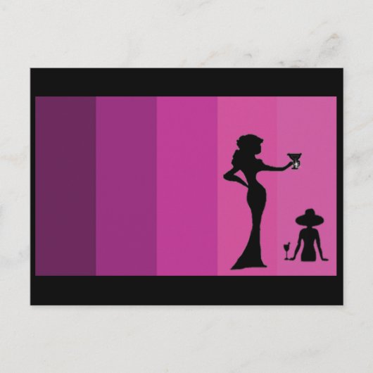 Frauen Toasting Silhouette Postkarte (Vorderseite)