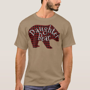 Frauen-Tochter-Bär Kariertes Design T-Shirt