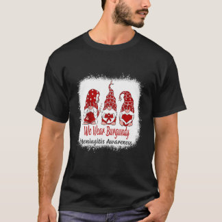 Frauen tragen Burgundy Meningitis Bewusstsein T-Shirt