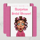 Frauen tragen Curler Einladung (Vorne/Hinten)