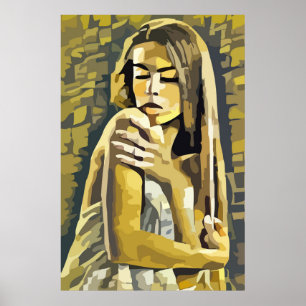 Frauen tragen Handtuch Abstrakt Art Poster