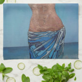 Frauen tragen Hut und Sarong Spaß Sommer Geschirrtuch (Gefaltet)