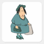 Frauen tragen Taschen Quadratischer Aufkleber (Vorderseite)