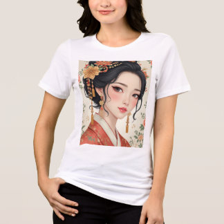 Frauen tragen traditionelle koreanische Kleidung Tri-Blend Shirt