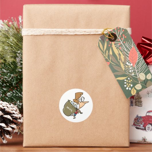 Frauen tragen Versandtaschen-Aufkleber Runder Aufkleber (Feiertag)