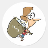 Frauen tragen Versandtaschen-Aufkleber Runder Aufkleber (Vorderseite)