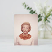 Frauen-tragender Schal Postkarte (Stehend Vorderseite)