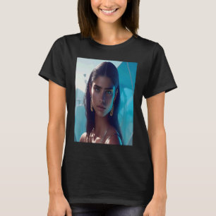 Frauen träumen Blue Sea Ocean Gold Ohrringe Ausbli T-Shirt