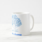 Frauen Tree Blue Ribbon Diabetes Bewusstsein Kaffeetasse (VorderseiteRechts)