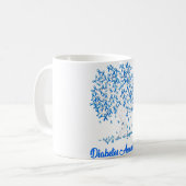 Frauen Tree Blue Ribbon Diabetes Bewusstsein Kaffeetasse (Vorderseite Links)