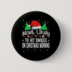 Frauen treffen am ehesten Snooze am Weihnachtsmorg Button