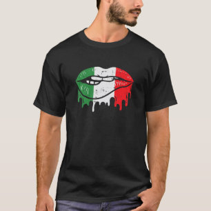 Frauen treiben mexikanische Flagge Lip Bite Cinco T-Shirt