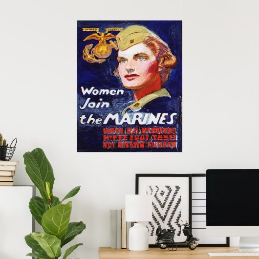 Frauen treten am MARINES-Programm teil Poster (Heimbüro)