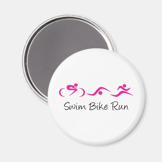 Frauen-Trii: Swim.Bike.Run Magnet (Vorderseite/Rückseite)