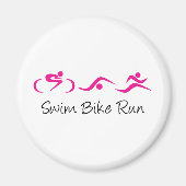 Frauen-Trii: Swim.Bike.Run Magnet (Vorne)