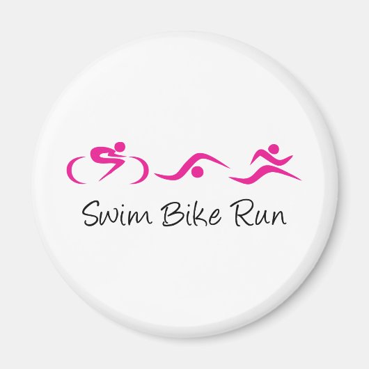 Frauen-Trii: Swim.Bike.Run Magnet (Vorne)