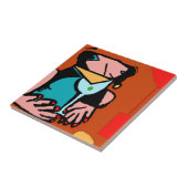 Frauen trinken Abstrakten Kubismus Fliese (Seite)