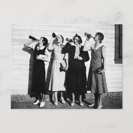 Frauen trinken Bier alte Fotografie Vintage Bier Postkarte (Vorderseite)