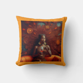 Frauen trinken ein Getränk auf der Couch Kissen