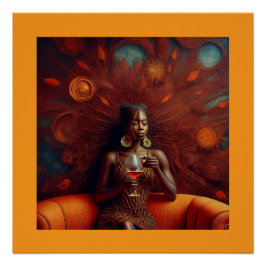 Frauen trinken ein Getränk auf der Couch Poster