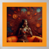 Frauen trinken ein Getränk auf der Couch Poster (Vorne)