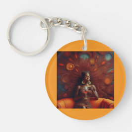 Frauen trinken ein Getränk auf der Couch Schlüsselanhänger