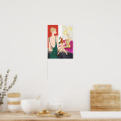 Frauen trinken Wein Poster (Küche)