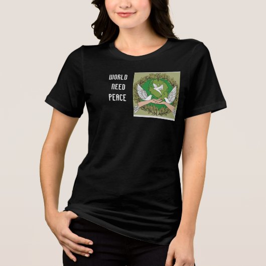 FRAUEN TSHIRT MIT FRIEDENSGESTALTUNG (Vorderseite)