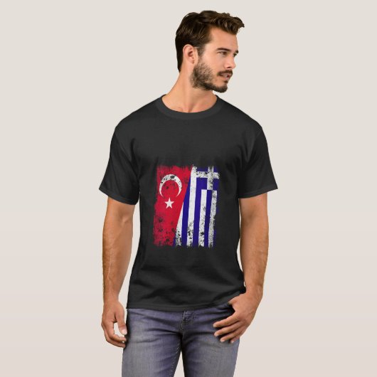 Frauen Türkei Griechenland Halbfahne Türkische Fla T-Shirt (Vorne ganz)