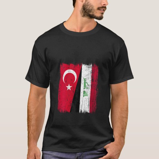 Frauen Türkei Irak Halbfahne Türkisches irakisches T-Shirt (Vorderseite)