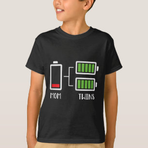 Frauen Twin Mama Funny müde niedrige Niedliche Mam T-Shirt