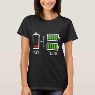 Frauen Twin Mama Funny müde niedrige Niedliche Mam T-Shirt