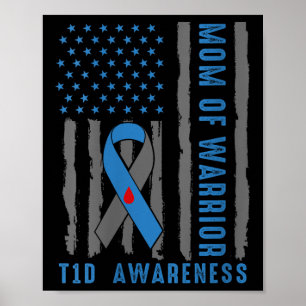 Frauen Typ 1 Diabetes Aufklärung T1d Warrior Typ Poster