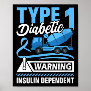 Frauen Typ 1 Diabetische Warnhinweise Insulinabhän Poster
