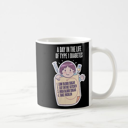 Frauen Typ 1 Monat Funny Diabe Kaffeetasse (Rechts)
