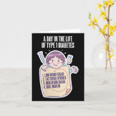 Frauen Typ 1 Monat Funny Diabe Karte (Gelbe Blume)