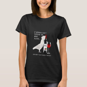 Frauen Umbrella Cockatoo Parrot Weinkultur und Erd T-Shirt