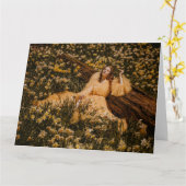 Frauen, umgeben von Blume gefaltete Grußkarte Karte (Gelbe Blume)