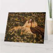 Frauen, umgeben von Blume gefaltete Grußkarte Karte (Vorderseite)