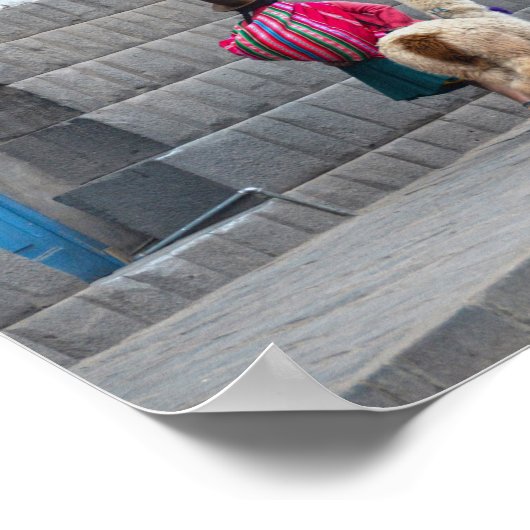 Frauen und Alpacas, Cusco, Peru Poster (Ecke)