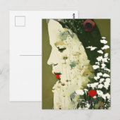 Frauen und Blume Collage Postkarte (Vorne/Hinten)