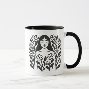 Frauen und Blume Tasse