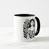 Frauen und Blume Tasse (VorderseiteRechts)