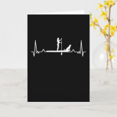 Frauen und Dog Paddleboarding Heartbeat Karte (Gelbe Blume)