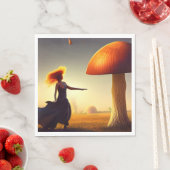 Frauen und ein riesiger Pilz Serviette (Beispiel)