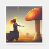 Frauen und ein riesiger Pilz Serviette (Vorderseite)