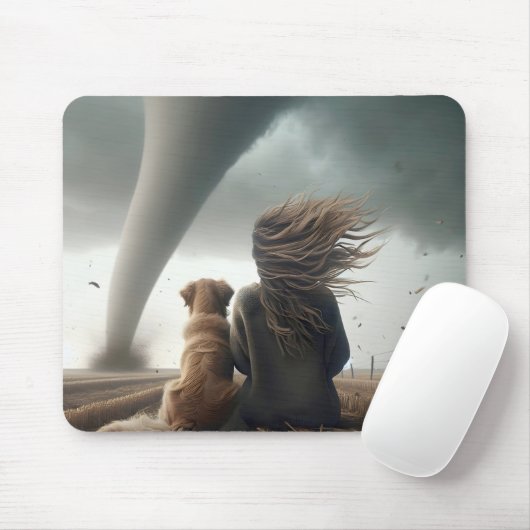 Frauen und Hunde sehen einen Tornado Mousepad (Mit Mouse)