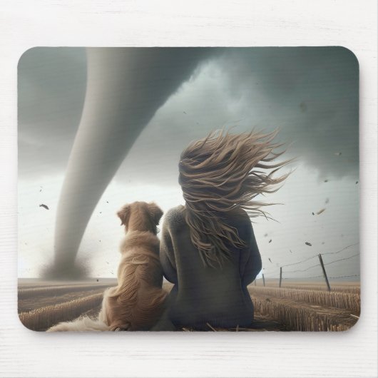Frauen und Hunde sehen einen Tornado Mousepad (Vorne)