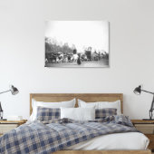 Frauen und Junge mit Bullwhackern im Ox Train Leinwanddruck (Insitu (Schlafzimmer))