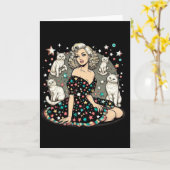 Frauen und Katzen Blank im Jeder Anlass Gruß Karte (Gelbe Blume)